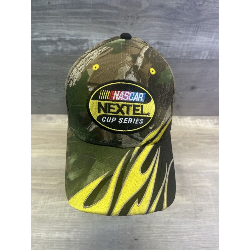 NASCAR Nextel Sprint Cup Series Camo Adjustable Hat Cap Men Women Racing Yellow